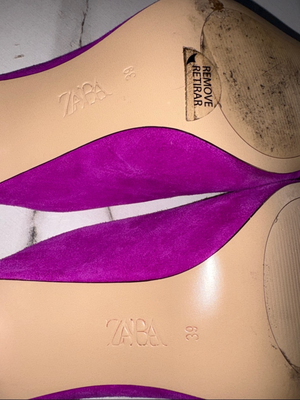 ZARA Purple Pointed-Toe Mules Size 39 - Picture 6 of 6